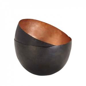 Bol de service en aluminium à bas prix, fait à la main avec de l'émail noir à l'intérieur et à l'extérieur, pour la salade et le service - Product Image 6