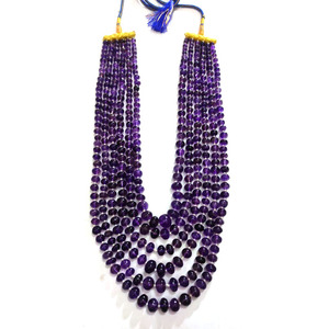 Amethyst-Piedras preciosas lisas, 8-10mm, 24 pulgadas - Product Image 4