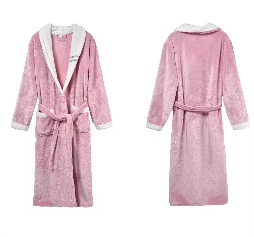 100% Woolen Cotton Hotel Bathrobe Hood Hooded Towel Sleepwear for Women Men Knitted Fleece Robe Belt Closure Rabbit Fur Type