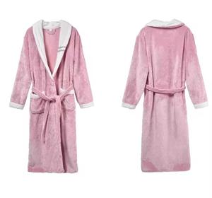 100% Len Cotton Khách Sạn Áo Choàng Tắm Mui Xe Trùm Đầu Khăn Ngủ Cho Phụ Nữ Người Đàn Ông Dệt Kim Lông Cừu Áo Vành Đai Đóng Cửa Thỏ Lông Loại - Product Image 1