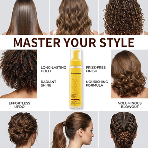 Loción Versátil para Peinar el Cabello con Espuma, Control Ligero para Rizos y Ondas, Acabado Liso y Brillante, Peinado Diario - Product Image 3