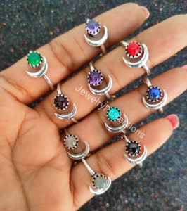 ขายดีที่สุดขายส่งปรับดวงอาทิตย์ดวงจันทร์สีเงินแหวนพลอยธรรมชาติชุบทองเหลืองกันน้ำเครื่องประดับเพชรเหล็กที่สมบูรณ์แบบ - Product Image 4