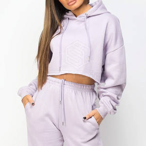 Streetwear Offre Spéciale Ensemble de sweats à capuche courts pour femmes Fabriqué en matériau de haute qualité Ensemble de sweats à capuche courts pour femmes - Product Image 5