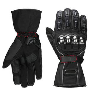 Guantes de carreras de motos de dedo completo de alta calidad Guantes de moto Cuero genuino pesado sólido Impermeable para Unisex - Product Image 6