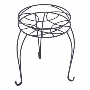 Stijlvolle Ronde Metalen Plant Stand Dead Matt Black Color Draad Plant Stand Biedt Een Eenvoudige Look Aan Uw Veranda Patio Of Serre Item