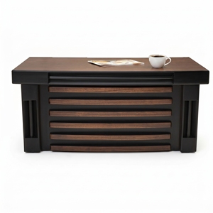 Modern Durable Executive Office Coffee <b>Table</b> Wood Leather Detail for Manager Office Commercial and Villa Use - Product Image 1