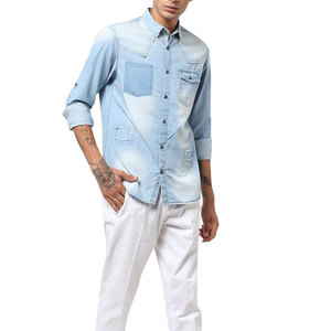 Chemise en jean pour homme, style décontracté, manches longues, taille plus, nouvelle conception 2026, 100% coton - Product Image 1
