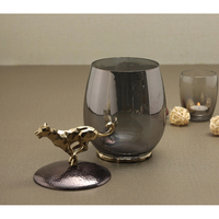 Nouvel ensemble de pots en verre fumé avec couvercle en métal doré motif guépard, hermétique et anti-fuite, pour la décoration moderne des tables et le rangement alimentaire.