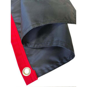 Bandera Pirata Roja con Diseño de Sombrero y Barco, 12x18 Pulgadas, Hecha en EE. UU., Bordado Jolly Roger, con 2 Ojales de Latón, Resistente - Product Image 1