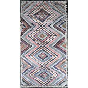 Un kilim Sanandaj vintage auténtico, hecho a mano y único, de 9'0 x 4'0. - Product Image 1