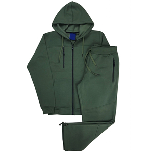 Survêtements 2 pièces pour hommes Combinaisons de sport de course à pied Sweat-shirt à capuche zippé Pantalon de survêtement avec poches zippées Ensemble 2 pièces en polaire - Product Image 2