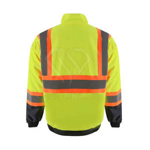 Chaqueta reflectante de seguridad transpirable de alta visibilidad para hombre, ropa de trabajo con cremallera, logotipo personalizable, ropa reflectante impermeable - Product Image 3