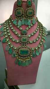 Ensemble de collier de mariée de qualité supérieure, dernier design, collier de créateur de luxe avec de belles boucles d'oreilles, finition haut de gamme, pour les occasions spéciales - Product Image 3