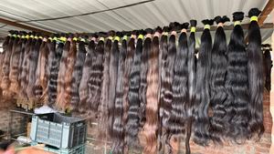 Cabello Humano Remy Natural Ondulado Indio Virgen de Alta Calidad, Extensiones Premium de 24 Pulgadas, Trama Doble a Máquina, Negro Natural, Individual - Product Image 4