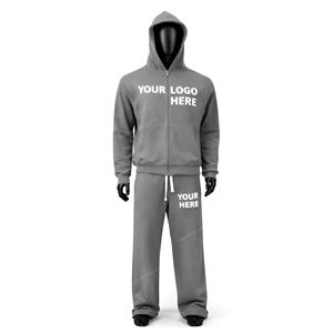 Custom Streetwear Set for Men with Logo Hoodie and Jogger Pants Tracksuit OEM ODM Wholesale Manufacturer Supplier - Product Image 3
