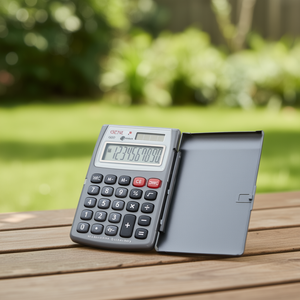 Calculatrice solaire grise à 10 chiffres de GENIE avec batterie intégrée - Product Image 3