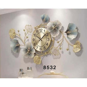 นาฬิกาแขวนผนังโลหะลายดอกไม้สวยงาม ขนาด 50x25 นิ้ว หน้าปัดเดียว พร้อมโลโก้สั่งทำ ของตกแต่งวันหยุด - Product Image 1