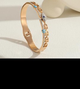 18K chapado en oro de acero inoxidable de cuatro Hojas de Trébol de moda pulseras brazaletes para mujeres y niñas - Product Image 2