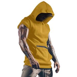 Sudadera con capucha sin mangas de gimnasio de calidad premium Camisetas sin mangas con capucha de entrenamiento para hombres Chaleco de secado rápido Sudaderas con capucha sin mangas - Product Image 1