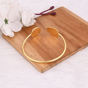 Brazalete de Latón Chapado en Oro de Alta Calidad, Diseño Simple y Moderno, Joyería Ajustable Personalizada para Mujeres y Niñas - Product Image 6