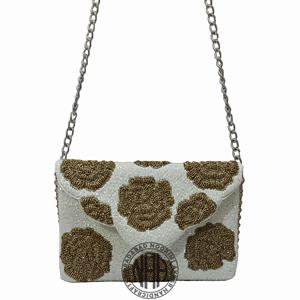 Hand Beaded Designer Evening Clutch with <b>Chain</b> Strap Custom Purse Wholesale Bulk Supplier Export - Product Image 2