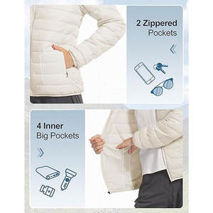 <b>Women</b> Lightweight Packable Puffer <b>Jacket</b> Quilted Insulated Warm Winter Coat with Full-<b>Zip</b> and Hooded Design Travel-Friendly - Product Image 5
