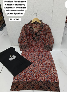 Ensemble de kurta en coton pur lourd tendance indien pakistanais dans un design indien traditionnel prêt à porter ensembles de kurti indiens pakistanais - Product Image 3