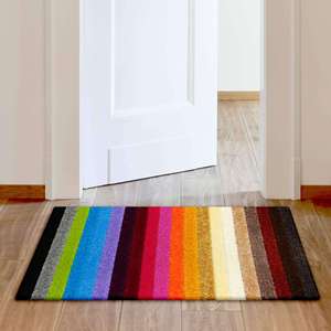 Netline Home Alya Boho Braided Area <b>Rug</b> Multicolour Striped Plush Hallway Runner for Bedroom - Product Image 5