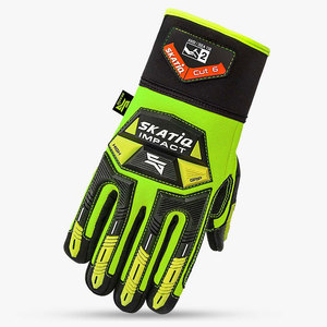 CIERRE DE MUÑECA DE NEOPRENO Y TRP PULL TAB HI VIS HEAVY DUSTY GUANTES DE IMPACTO DE SEGURIDAD PARA TRABAJOS DE TRABAJADORES - Product Image 1