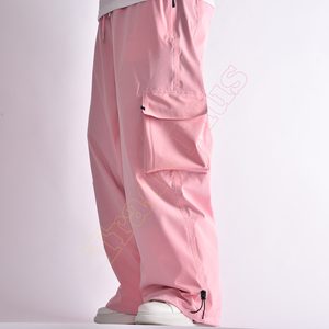 Pantalones Cargo Rosa Más Vendidos con Tela Impermeable, Cintura con Cordón, Bolsillos Cargo, Cremalleras de Ventilación y Piernas Ajustadas - Product Image 5