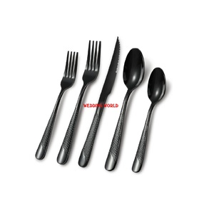 Black Finished Set of Five Metal Cutlery Superior Quality Designer Flatware Classic Stylish Wholesale Metal Cutlery - Product Image 1