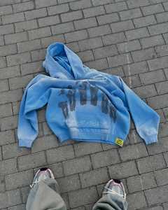 Bespoke เสื้อผ้าแนวสตรีทมีฮู้ดสำหรับผู้ชายเสื้อครอปมีฮู้ดผ้าเกล็ดปลาพิมพ์ลายสกรีนแนววินเทจ - Product Image 6