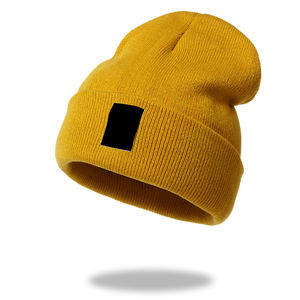Gorro clásico de invierno acrílico de mezcla de lana con etiquetas personalizadas, gorro multicolor, gorro de esquí de lana para adultos al por mayor - Product Image 4