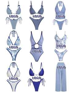 Traje de Baño Deportivo Personalizado para Mujer, Traje de Baño OEM con Estampado, Traje de Baño de Dos Piezas con Espalda Descubierta, Bikini Personalizado - Product Image 1