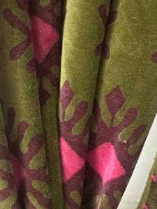 Cotton Velvet Curtains Geometric Diamond Pattern Mid Century Boho Home Decor Luxury Cotton Velvet Style - Product Image 4