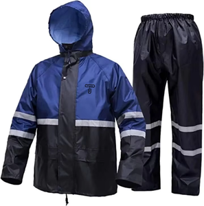Nuevo traje de lluvia largo con botones de Color sólido para hombres y logotipo personalizado estampado 100% poliéster nailon impermeable chaqueta de lluvia logotipo personalizado - Product Image 2