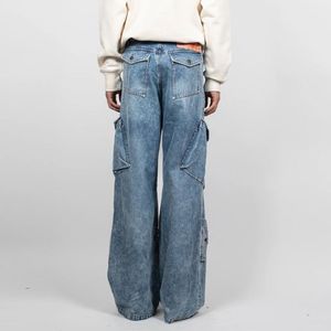 กางเกงคาร์โก้เอวสูงสำหรับผู้ชายแบบทึบปรับแต่งได้พิมพ์ลายด้านหน้าแบบเปิดประทุนสไตล์หลวมดีที่สุดในฤดูร้อน - Product Image 5