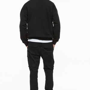 กางเกงวอร์มผู้ชายสีดำผ้าฝ้ายแบบผูกเชือกรัดเอวสวมใส่สบาย - Product Image 5