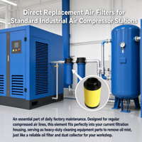 Cartouche de filtre à air coalescent EMS400 0,01 µm en coton, nouveau remplacement pour compresseur d'air industriel MSF400, haut débit, ISO 9001