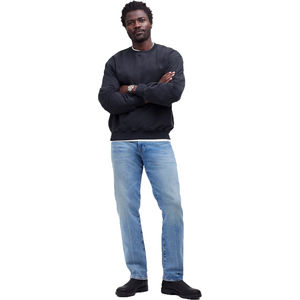 Pull ras du cou pour homme, couleur unie, tricot côtelé, sweat-shirt personnalisable, 100% coton, chaud pour l'hiver, coupe classique, décontracté - Product Image 6