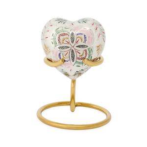 Urna de cremación de recuerdo en forma de corazón única para cenizas humanas hecha a mano en latón y urna de entierro de recuerdo grabada a mano en casa - Product Image 2