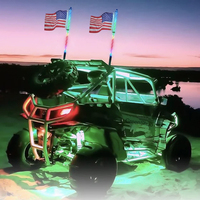 Greenshuo 12V/24V Super Bright Atv RGB Led Whip Light Pole Light Blue-tooth Control ATV Led Whip Dancing Chasing Light