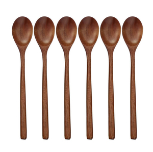 Cuillères en bois, cuillères à soupe en bois pour manger en remuant, cuillère à long manche avec ustensile de cuisine de style japonais par AYAANS - Product Image 1