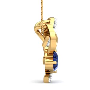 Colgante Boho en Forma de Corazón con Circonita Azul, Chapado en Oro de 18k, Delicado Colgante de Amor al por Mayor para Mujer - Product Image 2