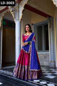 Estilo indio y paquistaní Estilo pesado del sur de la India Hermoso Lehenga Choli con Georgette Dupatta con tela india de bajo precio - Product Image 4