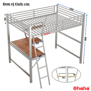 เตียงโลหะสองชั้นแบบคู่บนเตียงสองชั้นเหล็กสไตล์เรียบง่าย GTS019มีเสถียรภาพและมีสไตล์ - Product Image 5