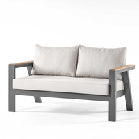 Ensemble de canapés de jardin élégant et contemporain, résistant aux intempéries, avec coussins résistants et structure en aluminium durable, pour patios, villas, hôtels