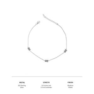 Women's 14K Gold Plated Pure <b>Silver</b> <b>Anklet</b> with Diamond Fine Jewelry for Gift - Product Image 5