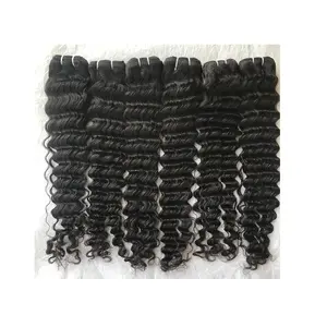 Raw Unprocessed Brazilian Vendor Cuticle Aligned 28 Inch Deep Wave Remy Virgin Cambodian Indian Hair Extension Vendor From India