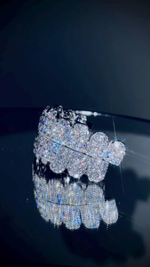 Grillz de luxe sertis de diamants VVS Moissanite, argent 925, bijoux de dentition statement hip-hop - Product Image 3